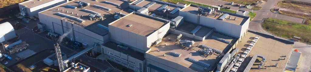 Aerial view of a commercial building