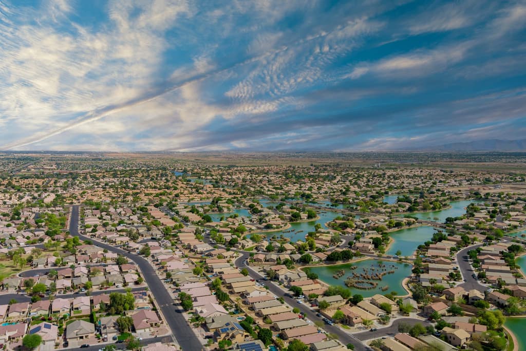 Overhead view of Avondale, AZ.